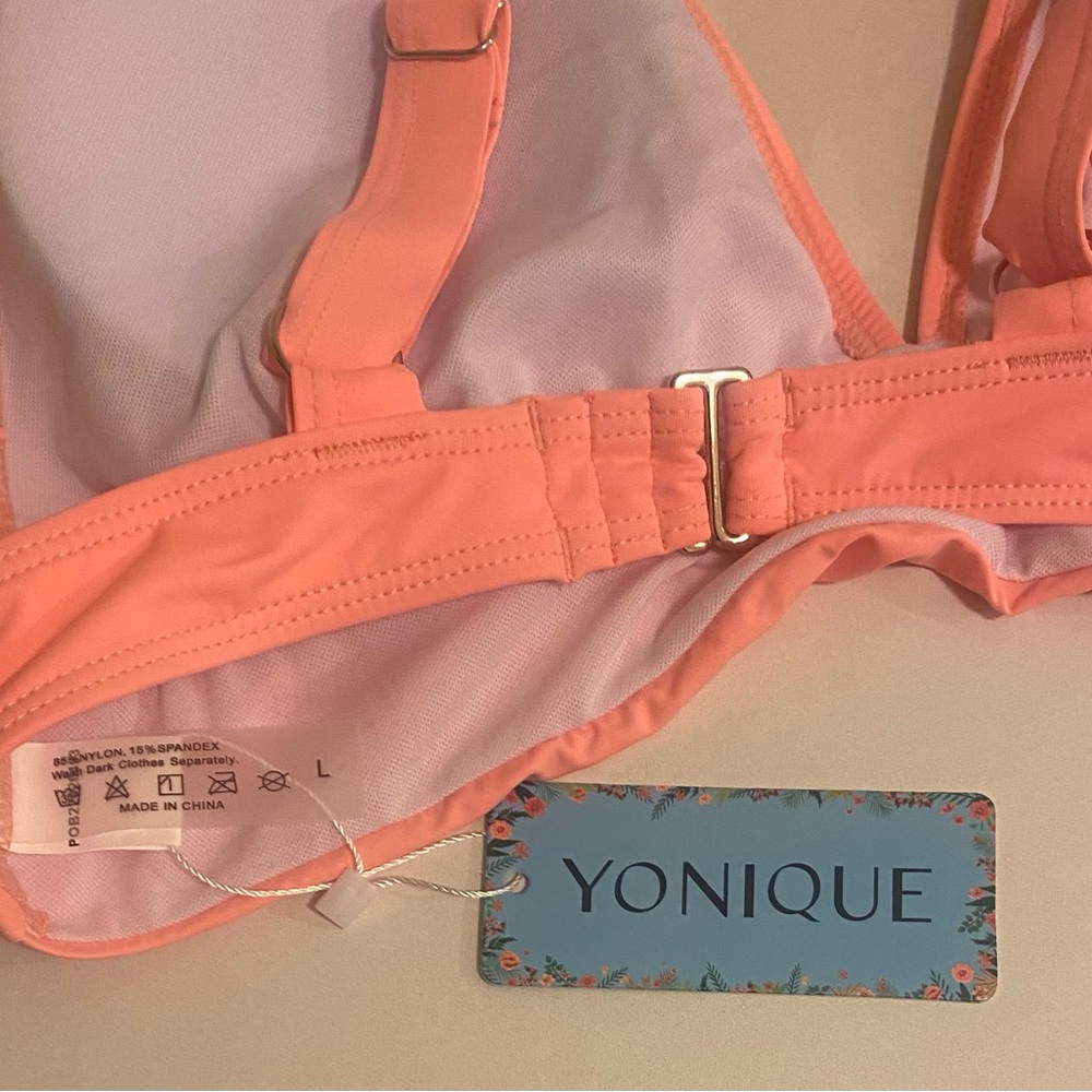 YONIQUE peach triangle bikini top - Picture 4 of 6